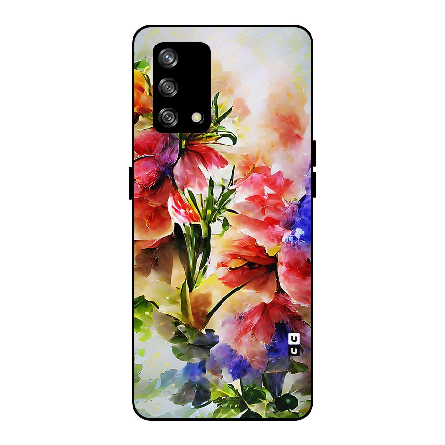 Colorful Flowers Fine Art Metal Back Case for Oppo F19