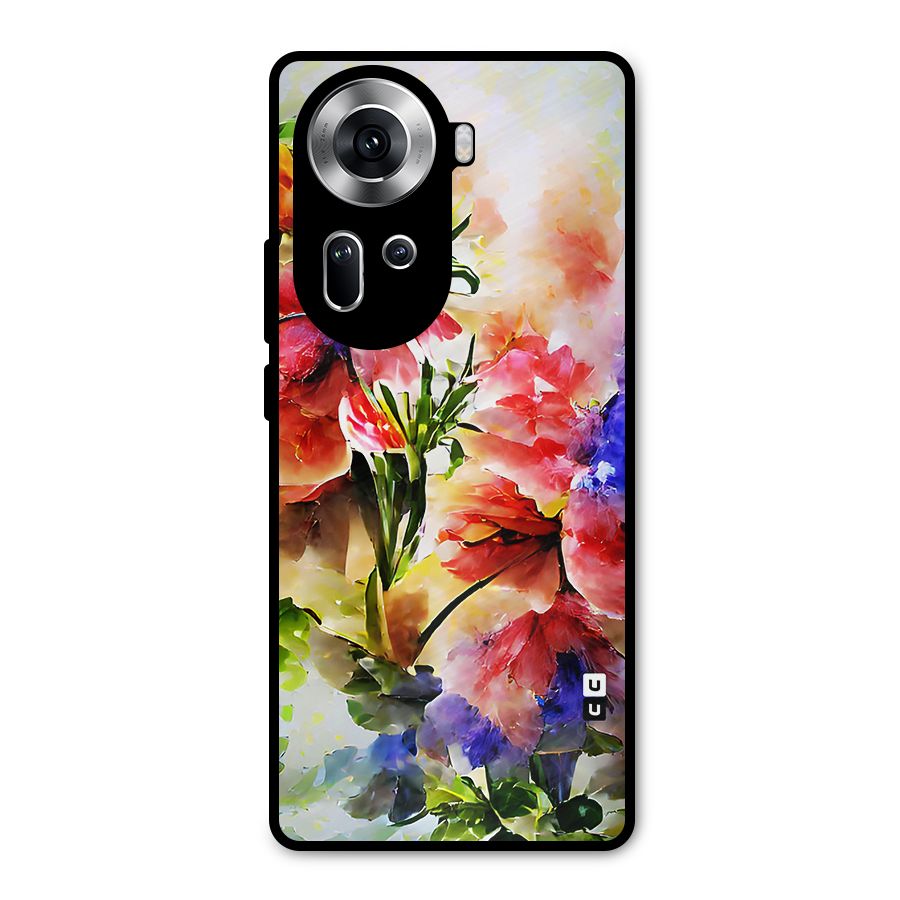 Colorful Flowers Fine Art Metal Back Case for Oppo Reno11 5G