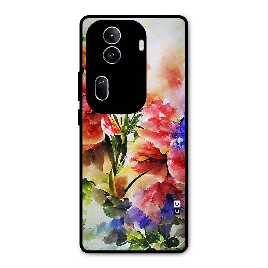 Colorful Flowers Fine Art Metal Back Case for Oppo Reno11 Pro 5G