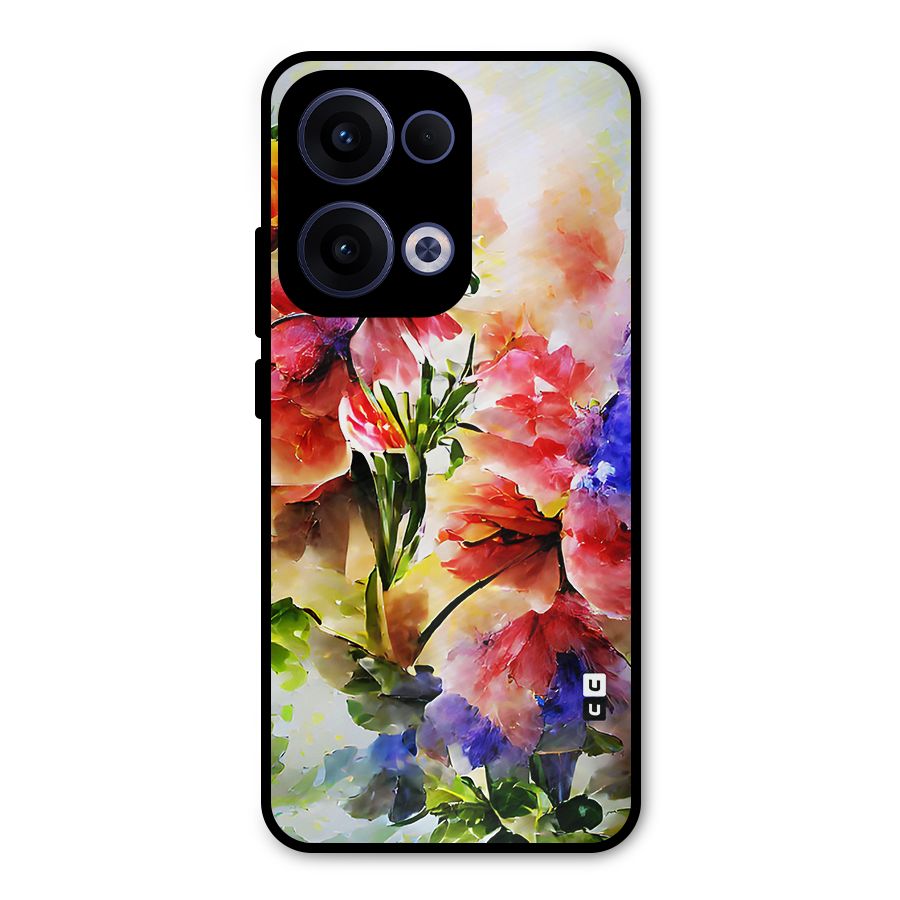 Colorful Flowers Fine Art Metal Back Case for Oppo Reno13