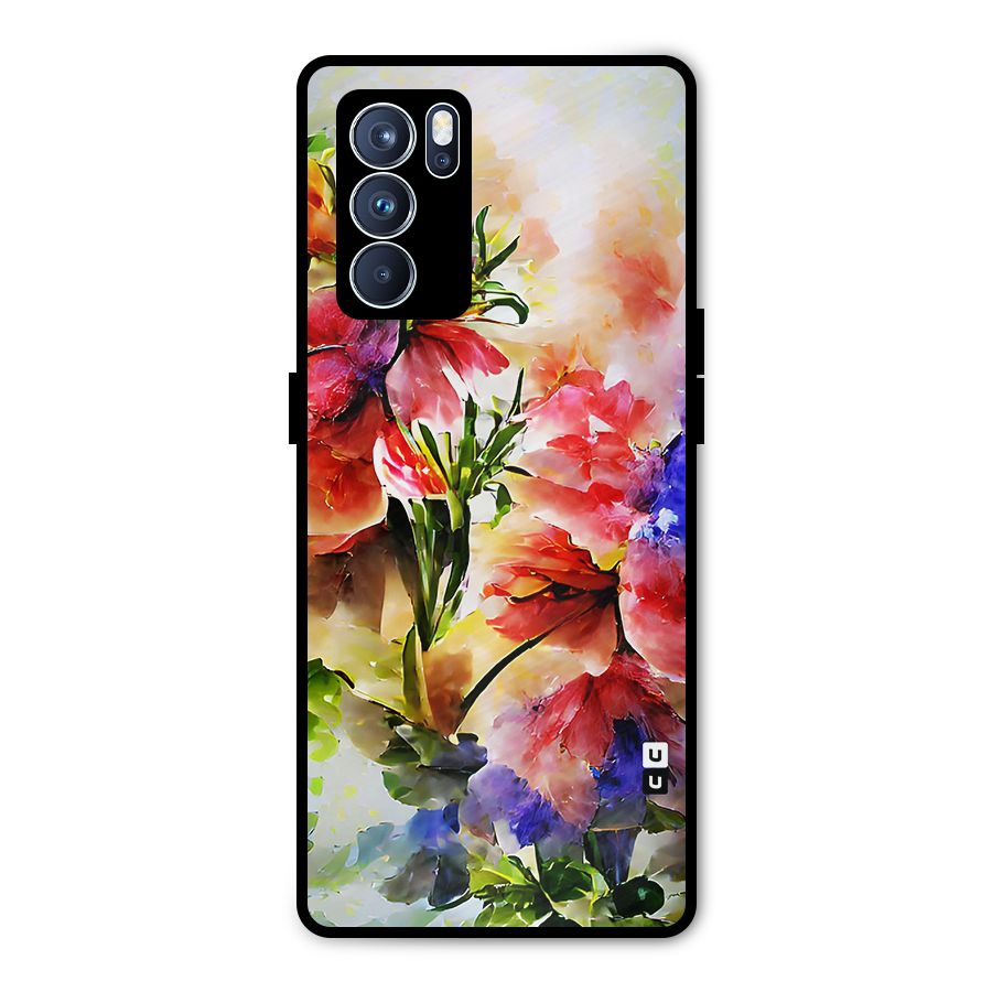 Colorful Flowers Fine Art Metal Back Case for Oppo Reno6 Pro 5G