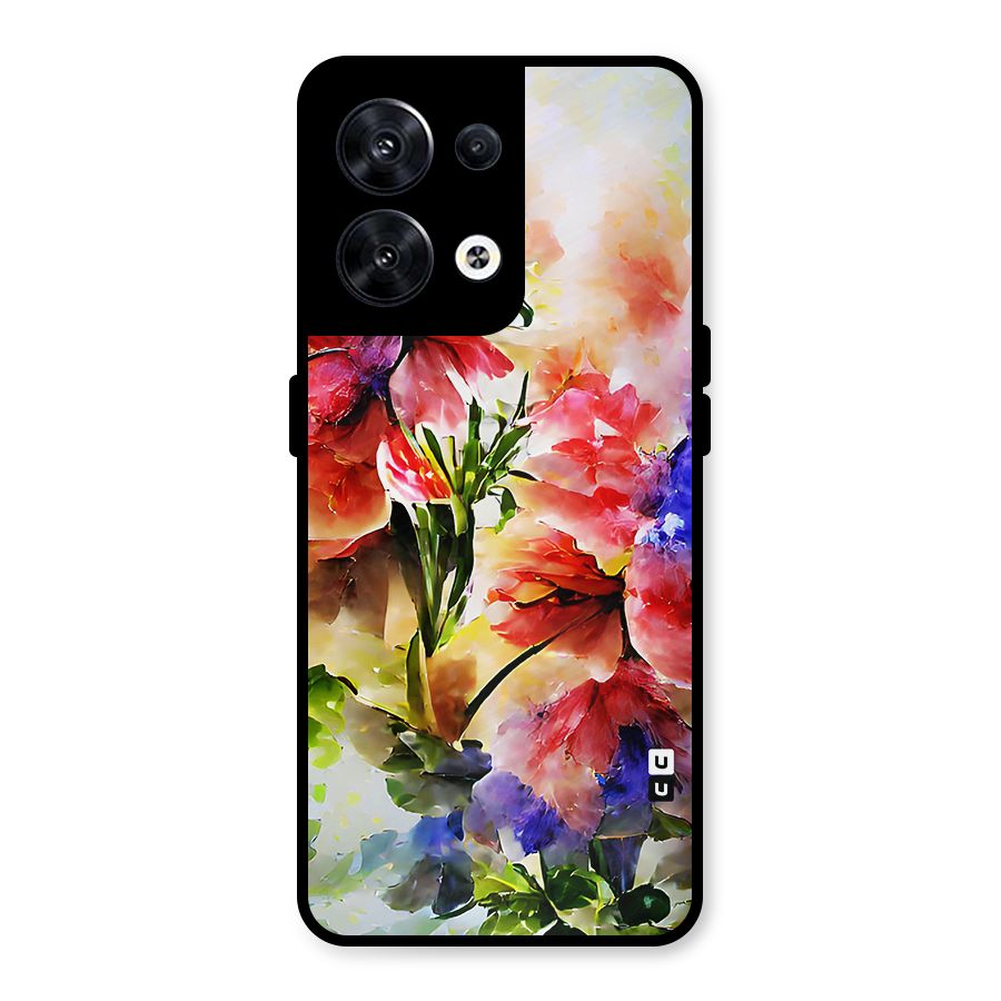 Colorful Flowers Fine Art Metal Back Case for Oppo Reno8 5G