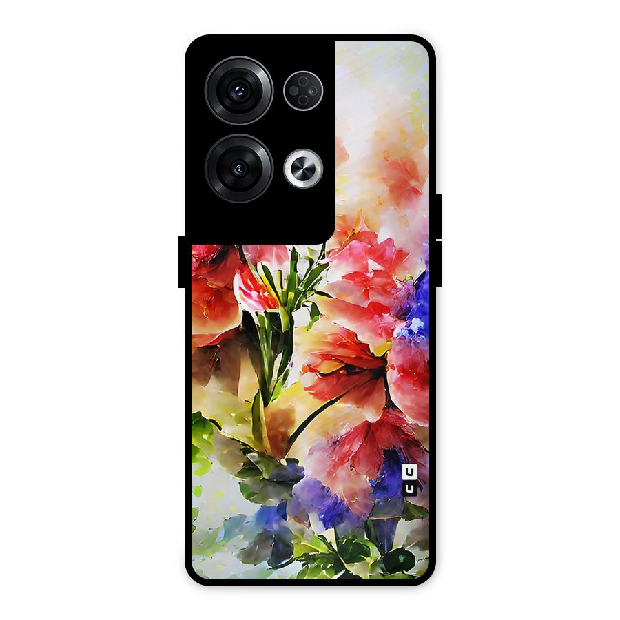 Colorful Flowers Fine Art Metal Back Case for Oppo Reno8 Pro 5G