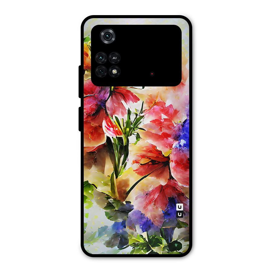 Colorful Flowers Fine Art Metal Back Case for Poco M4 Pro 4G