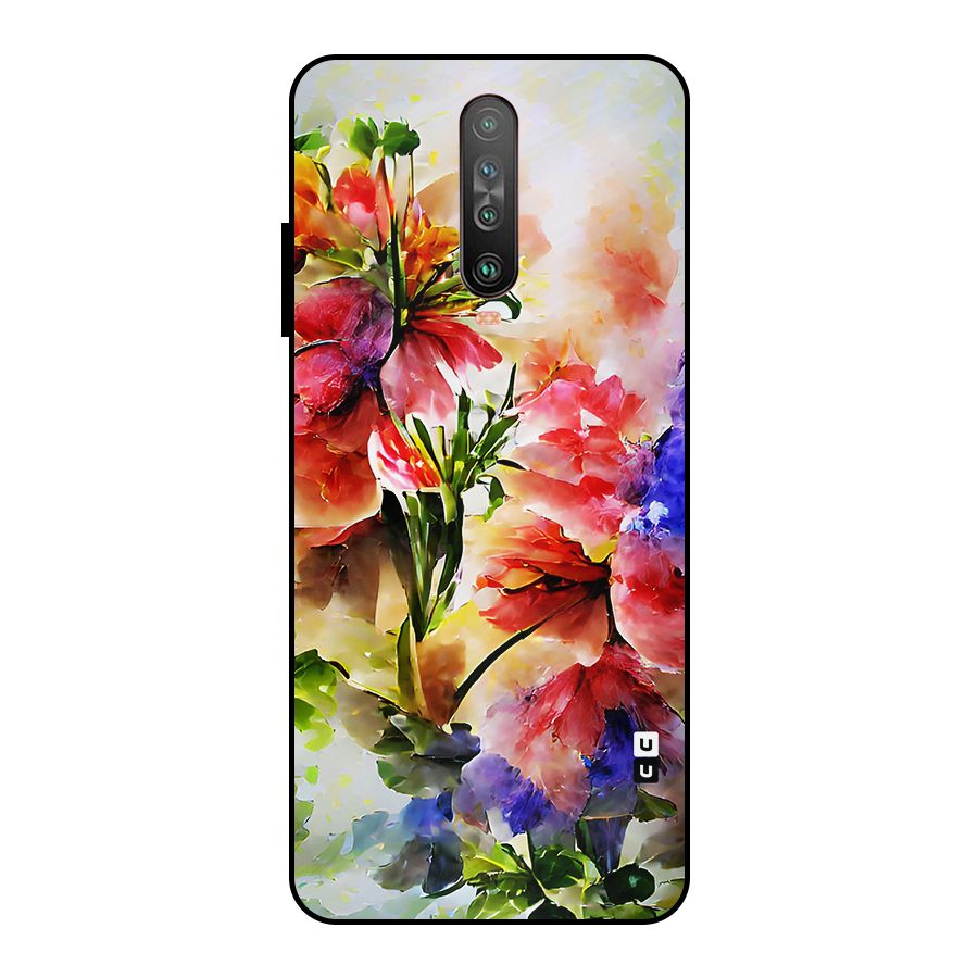 Colorful Flowers Fine Art Metal Back Case for Poco X2