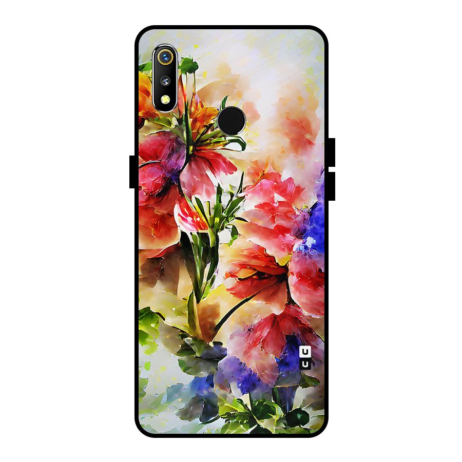 Colorful Flowers Fine Art Metal Back Case for Realme 3