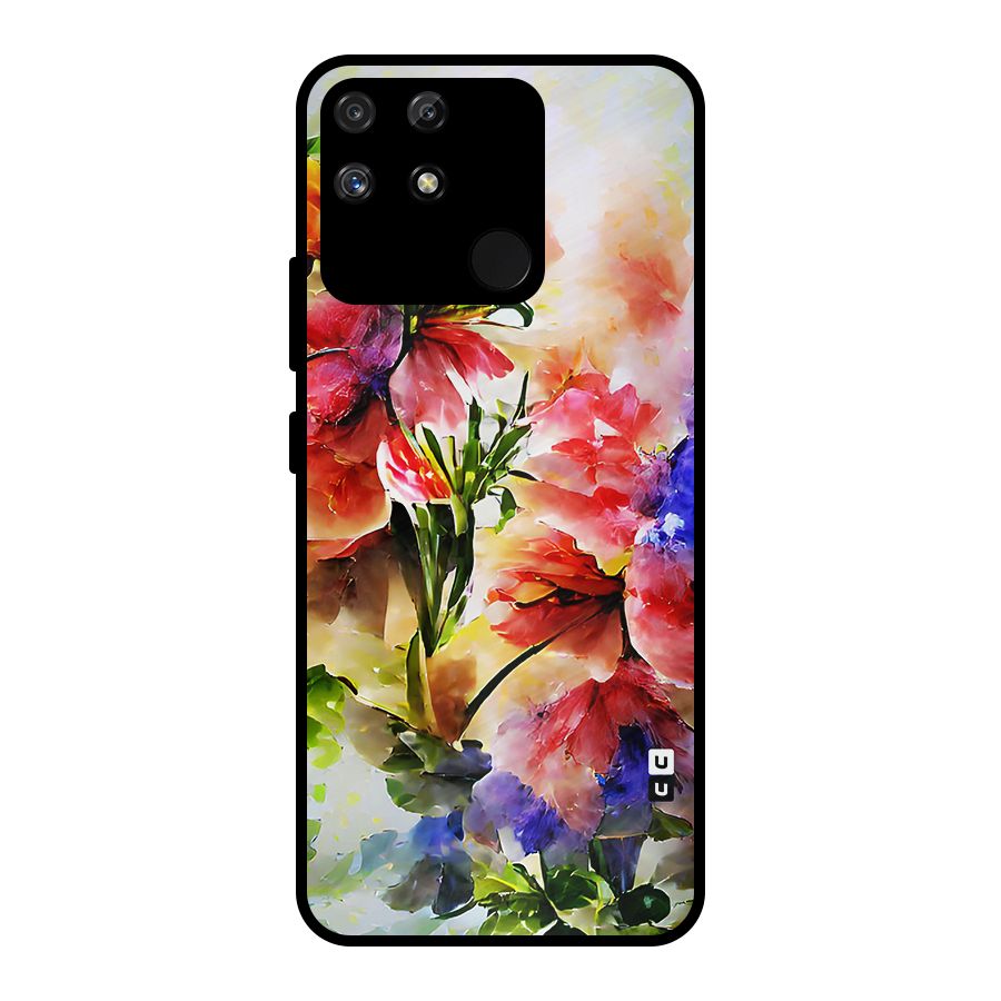 Colorful Flowers Fine Art Metal Back Case for Realme Narzo 50A