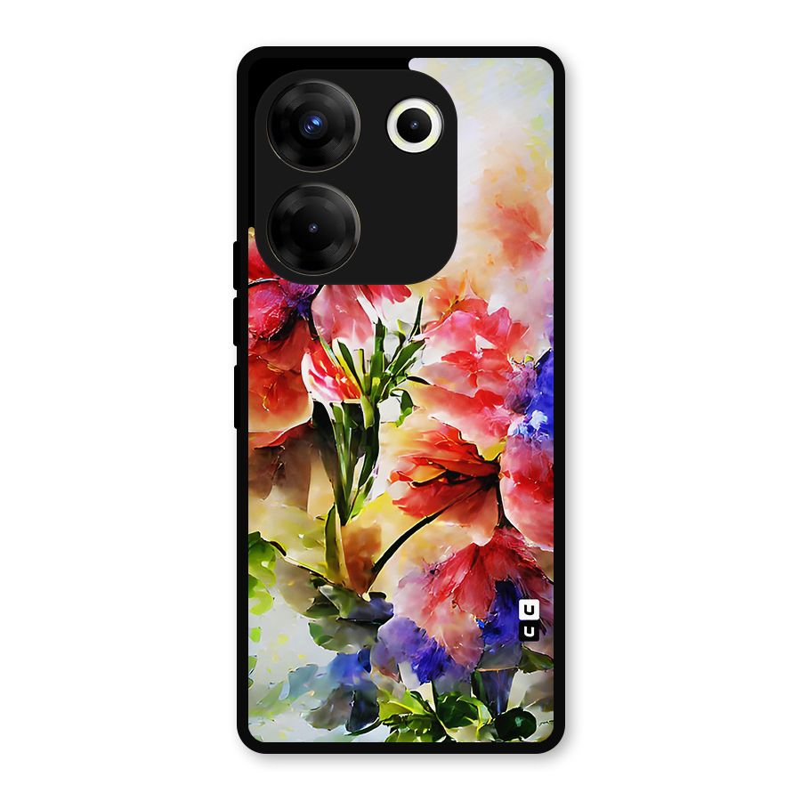 Colorful Flowers Fine Art Metal Back Case for Tecno Camon 20