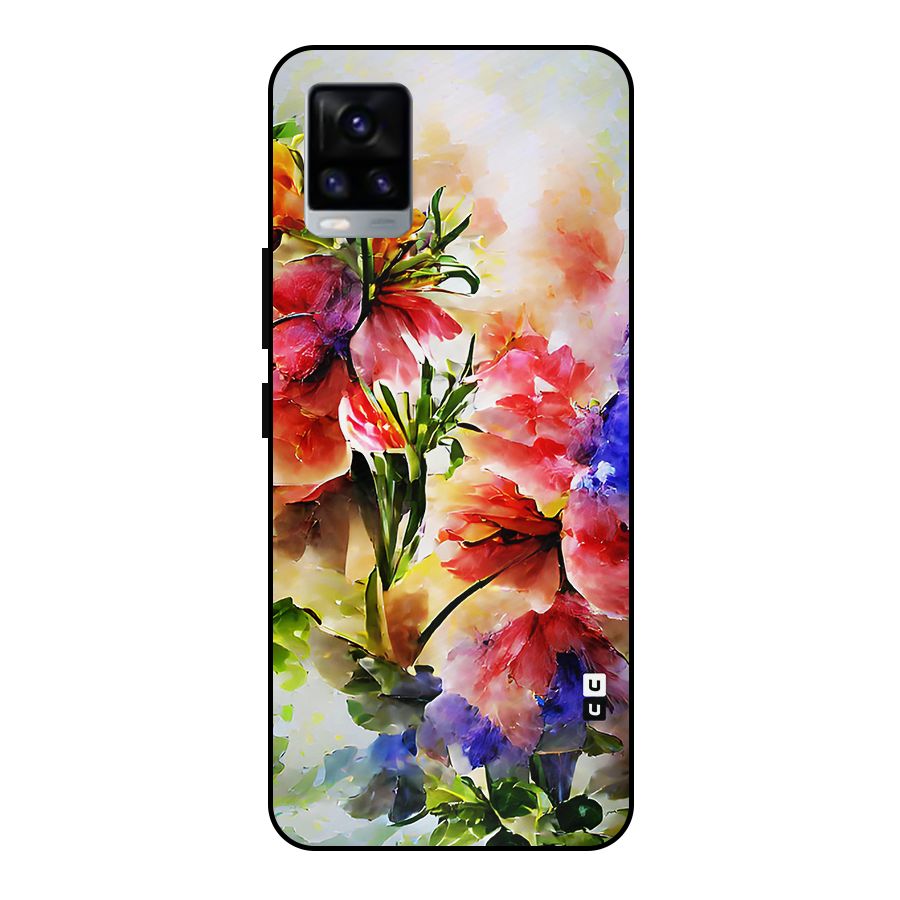 Colorful Flowers Fine Art Metal Back Case for Vivo V20 2021