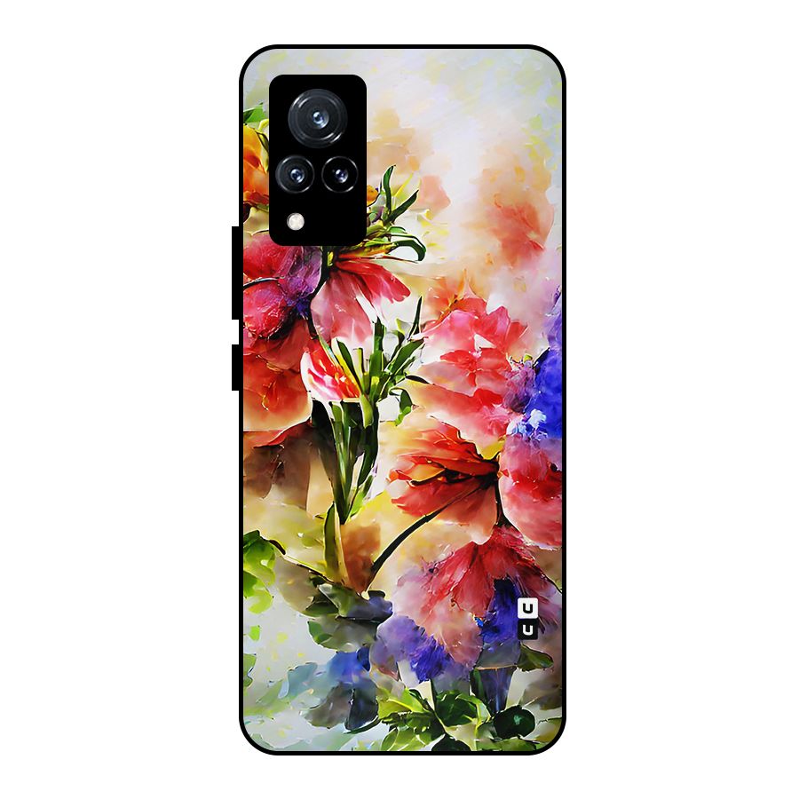 Colorful Flowers Fine Art Metal Back Case for Vivo V21 5G