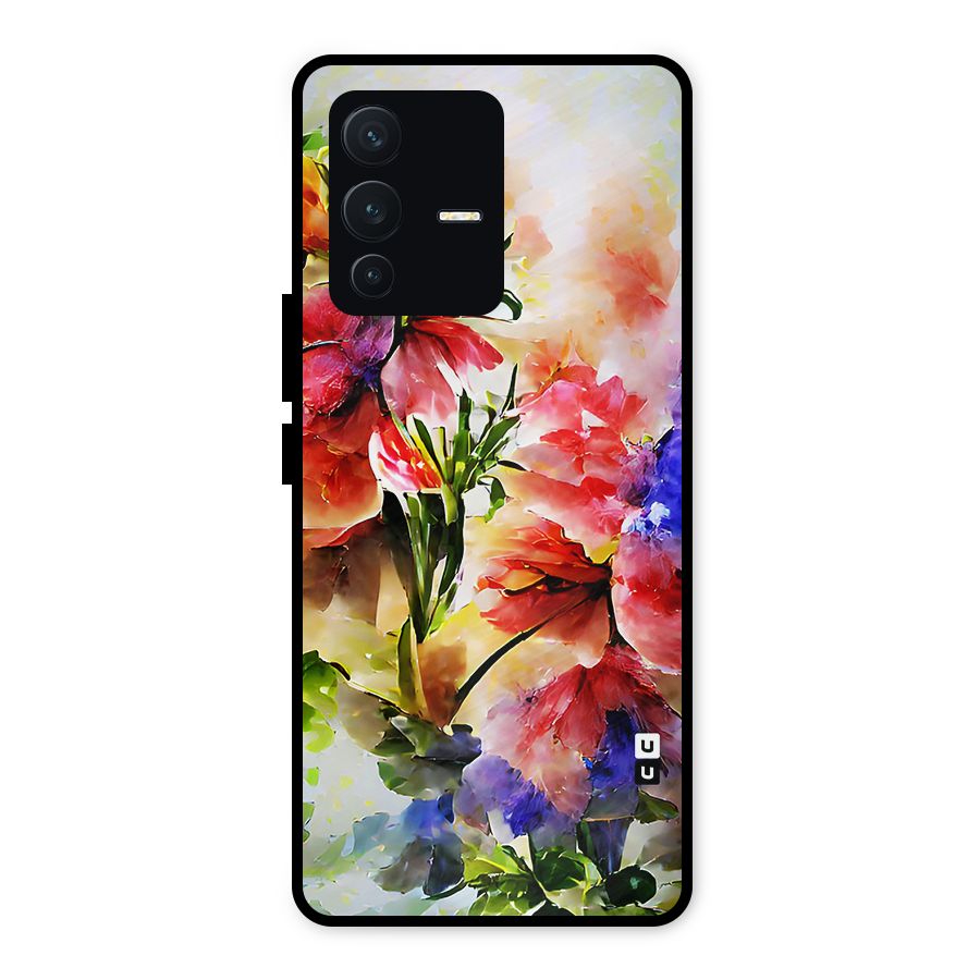 Colorful Flowers Fine Art Metal Back Case for Vivo V23 5G