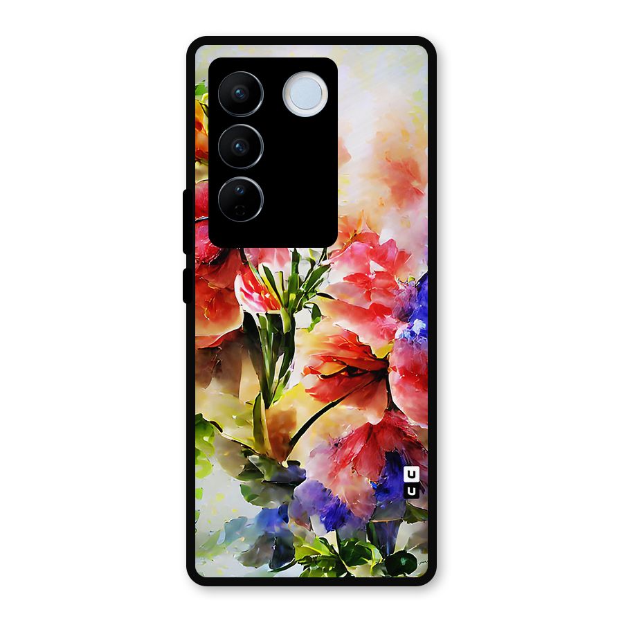 Colorful Flowers Fine Art Metal Back Case for Vivo V27
