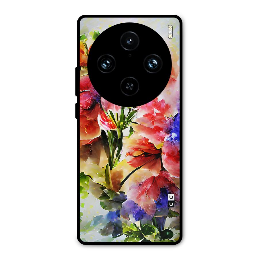 Colorful Flowers Fine Art Metal Back Case for Vivo X100 Pro