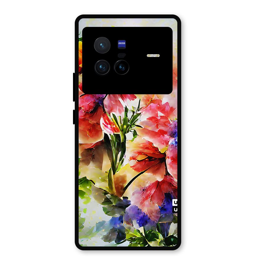 Colorful Flowers Fine Art Metal Back Case for Vivo X80