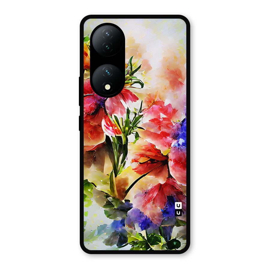 Colorful Flowers Fine Art Metal Back Case for Vivo Y100