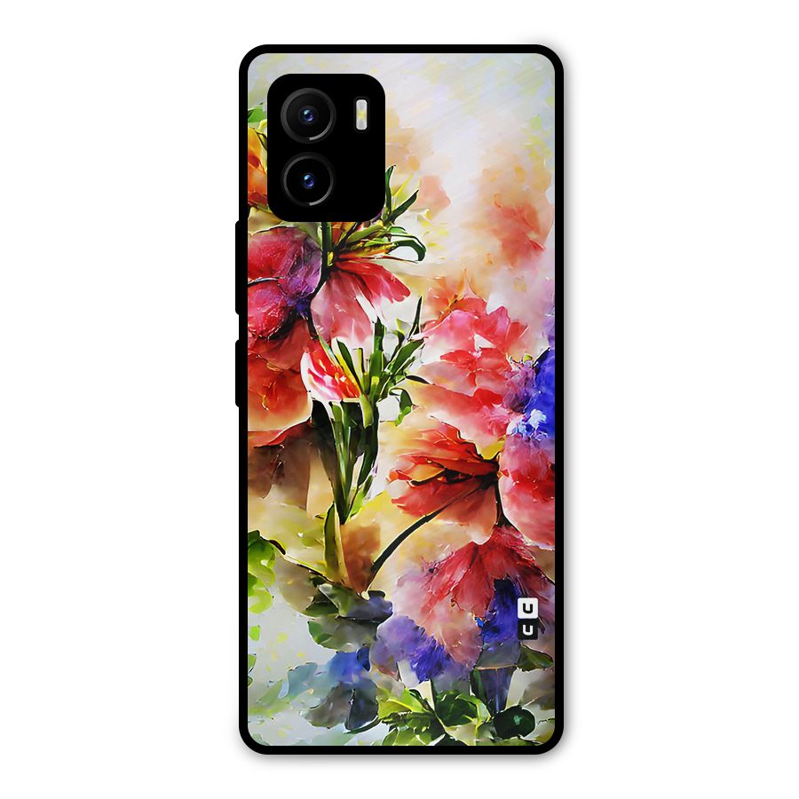 Colorful Flowers Fine Art Metal Back Case for Vivo Y15s