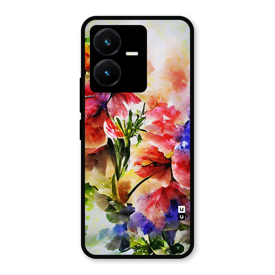 Colorful Flowers Fine Art Metal Back Case for Vivo Y22