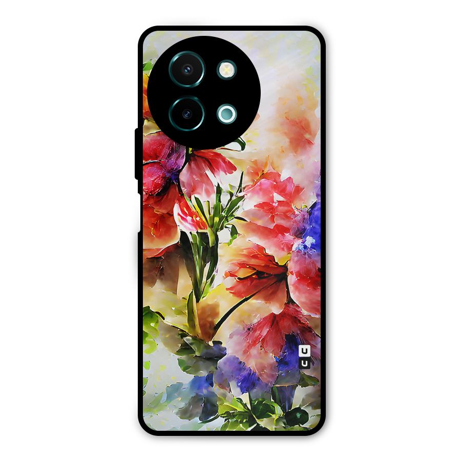 Colorful Flowers Fine Art Metal Back Case for Vivo Y58