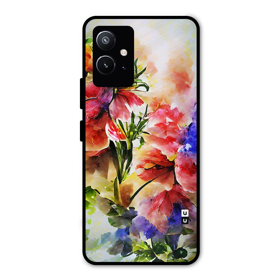 Colorful Flowers Fine Art Metal Back Case for Vivo Y75 5G
