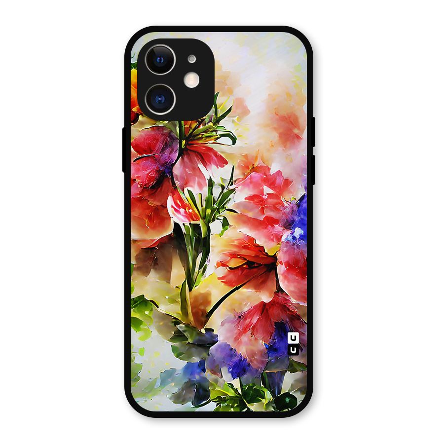 Colorful Flowers Fine Art Metal Back Case for iPhone 12