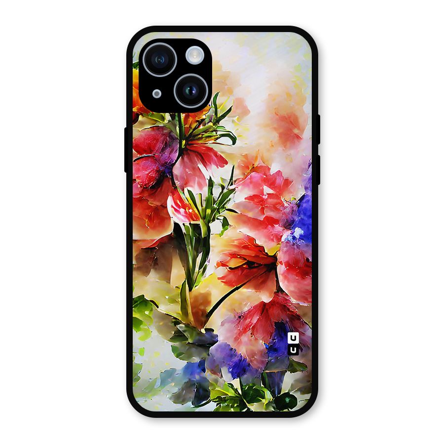 Colorful Flowers Fine Art Metal Back Case for iPhone 14