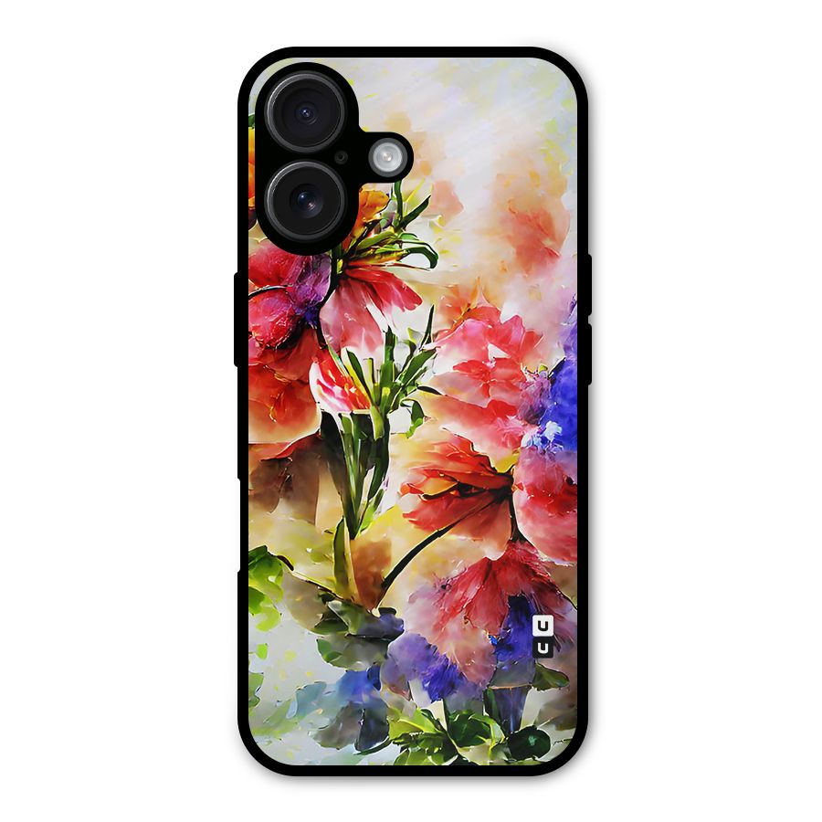Colorful Flowers Fine Art Metal Back Case for iPhone 16