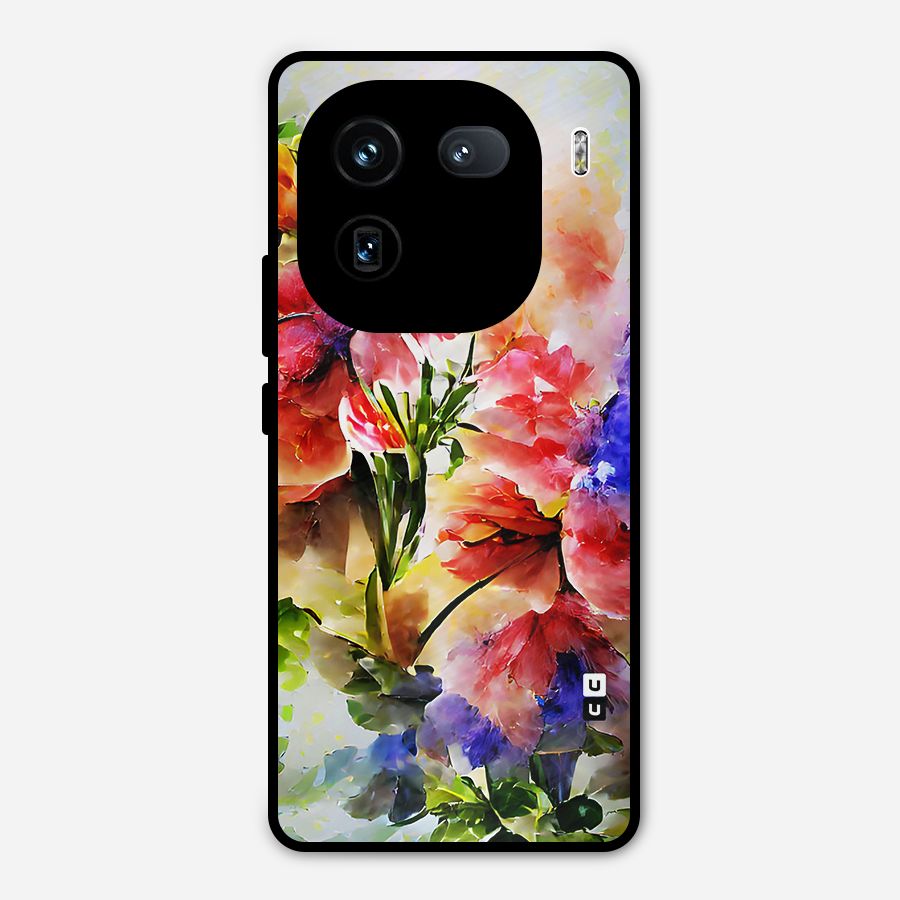 Colorful Flowers Fine Art Metal Back Case for iQOO 12