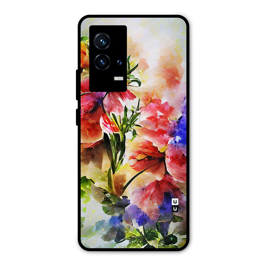 Colorful Flowers Fine Art Metal Back Case for iQOO 9 5G