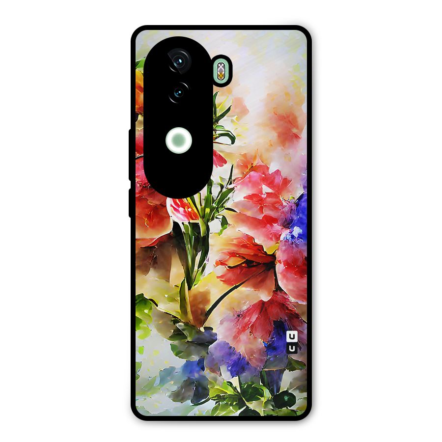 Colorful Flowers Fine Art Metal Back Case for iQOO Z9s