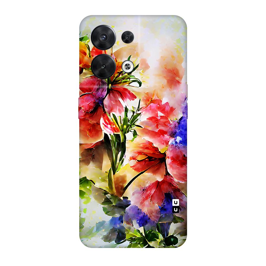 Colorful Flowers Fine Art Original Polycarbonate Back Case for Oppo Reno8 5G