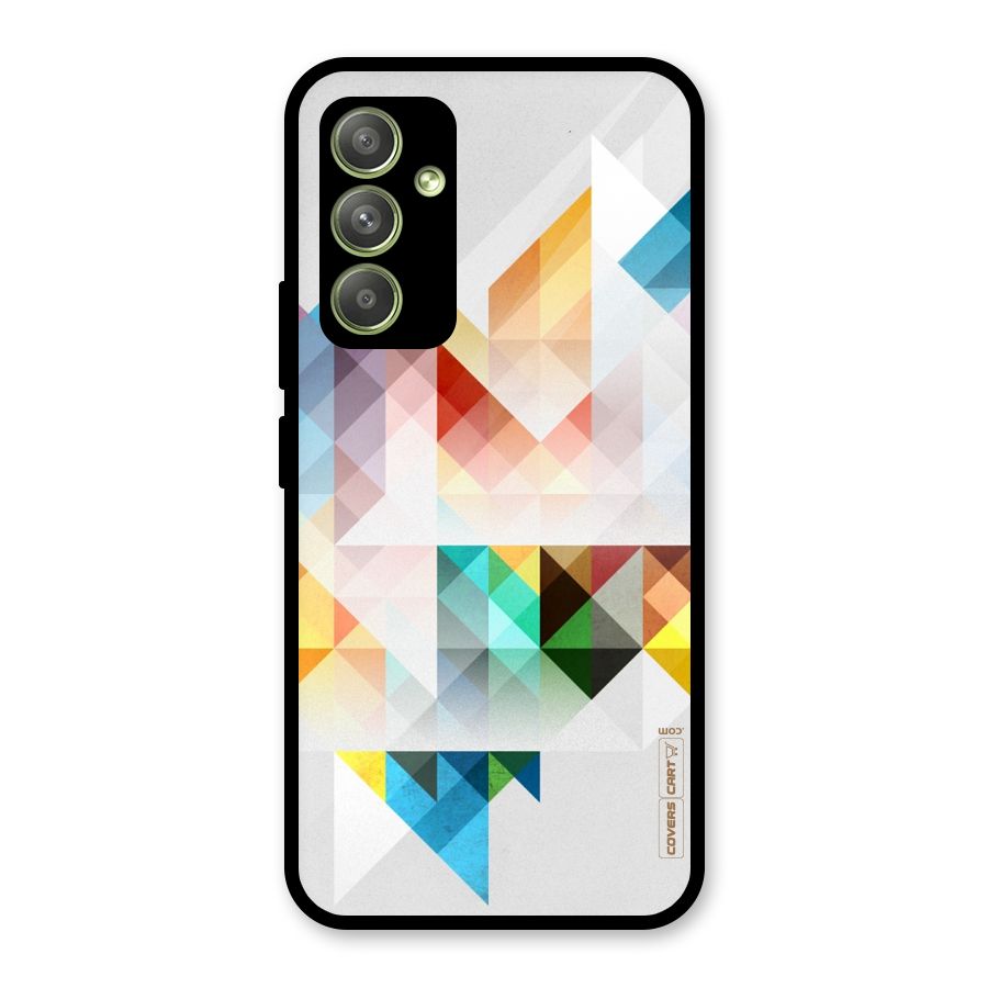 Colorful Geometric Art Glass Back Case for Galaxy A54