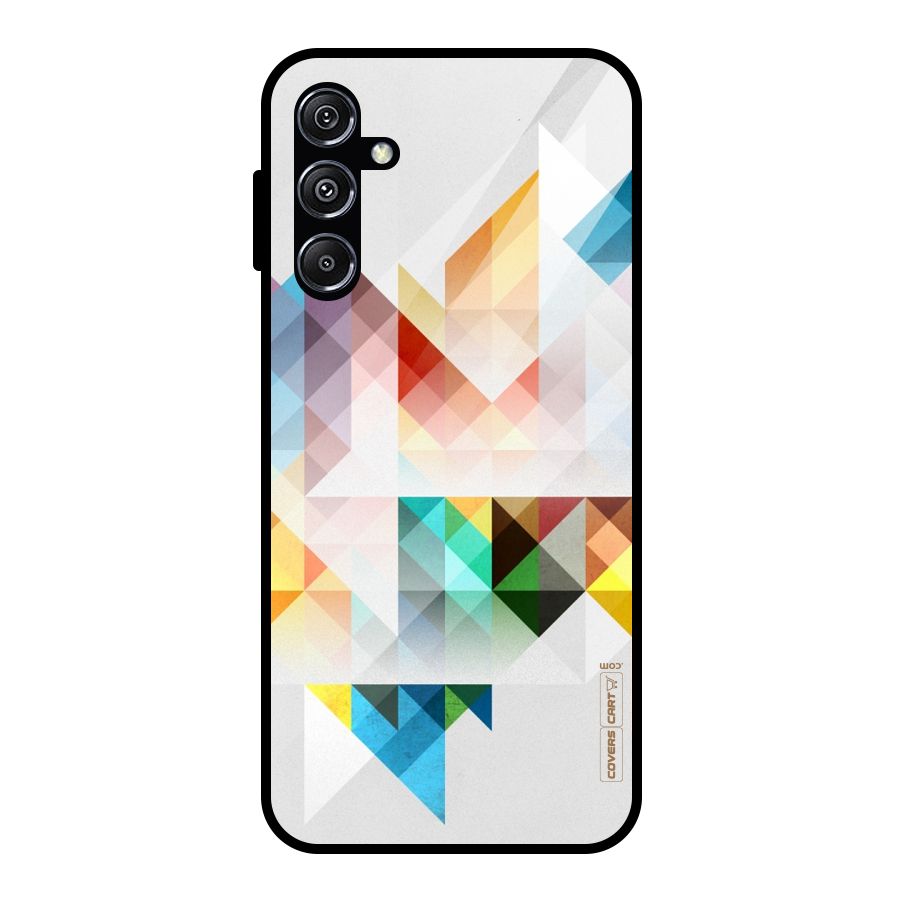 Colorful Geometric Art Glass Back Case for Galaxy M34 5G