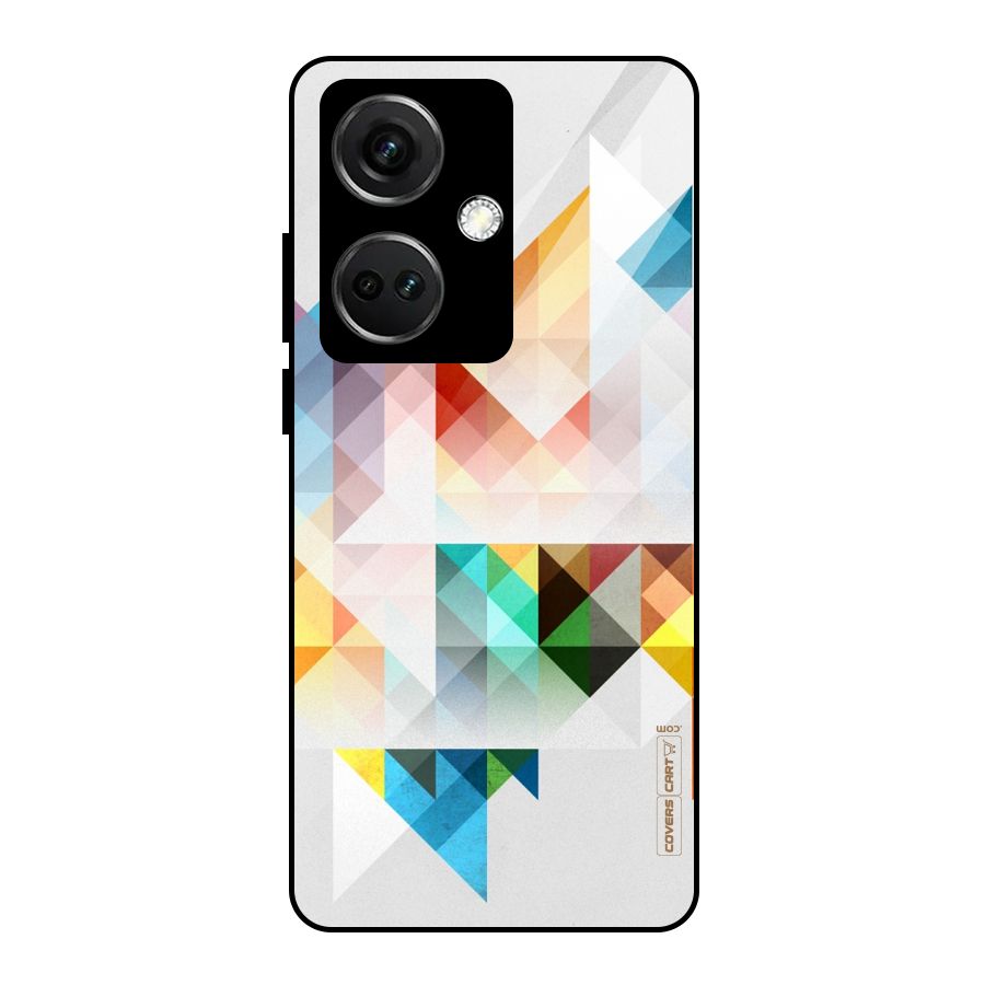Colorful Geometric Art Glass Back Case for OnePlus Nord CE 3 5G
