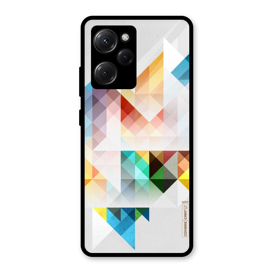 Colorful Geometric Art Glass Back Case for Poco X5 Pro