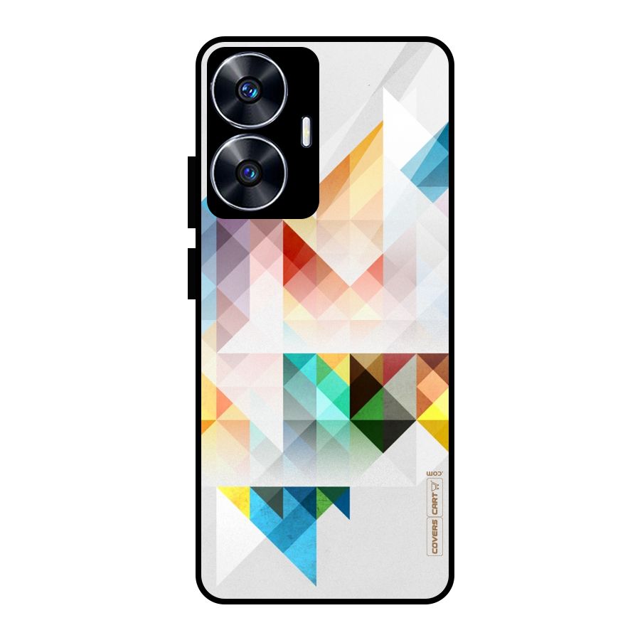 Colorful Geometric Art Glass Back Case for Realme Narzo N55