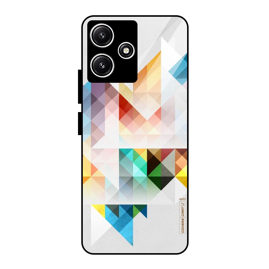 Colorful Geometric Art Glass Back Case for Redmi 12 5G