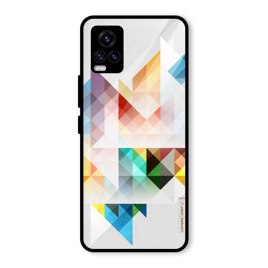 Colorful Geometric Art Glass Back Case for Vivo V20 2021