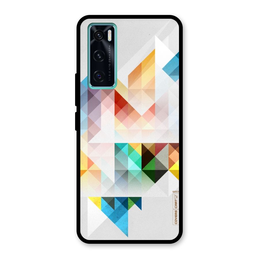 Colorful Geometric Art Glass Back Case for Vivo V20 SE
