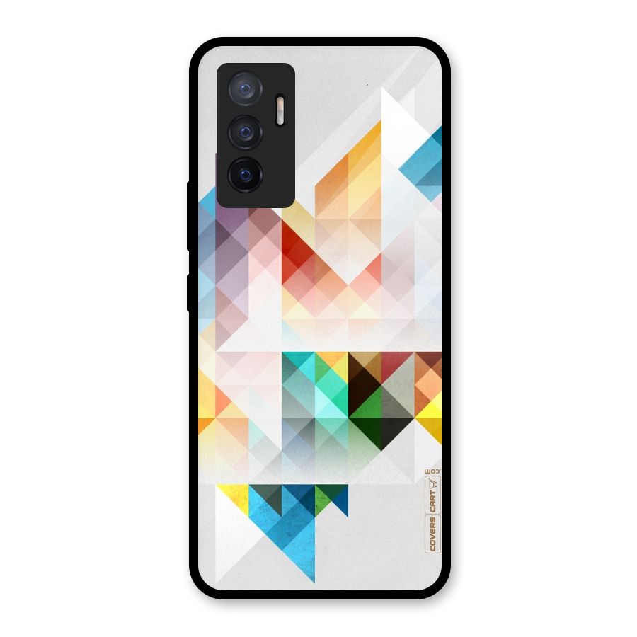 Colorful Geometric Art Glass Back Case for Vivo V23e