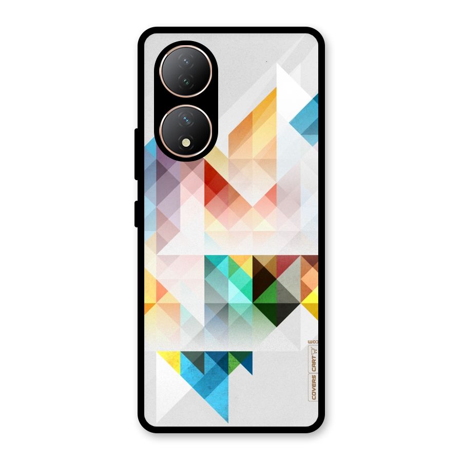 Colorful Geometric Art Glass Back Case for Vivo Y100A