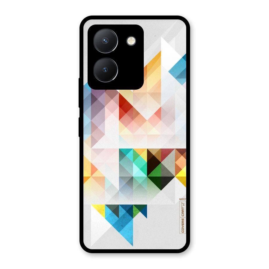 Colorful Geometric Art Glass Back Case for Vivo Y36