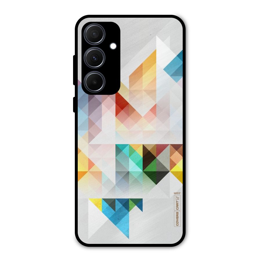 Colorful Geometric Art Metal Back Case for Galaxy A35