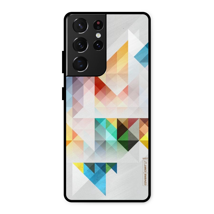 Colorful Geometric Art Metal Back Case for Galaxy S21 Ultra 5G
