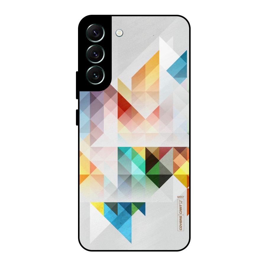 Colorful Geometric Art Metal Back Case for Galaxy S22 Plus 5G