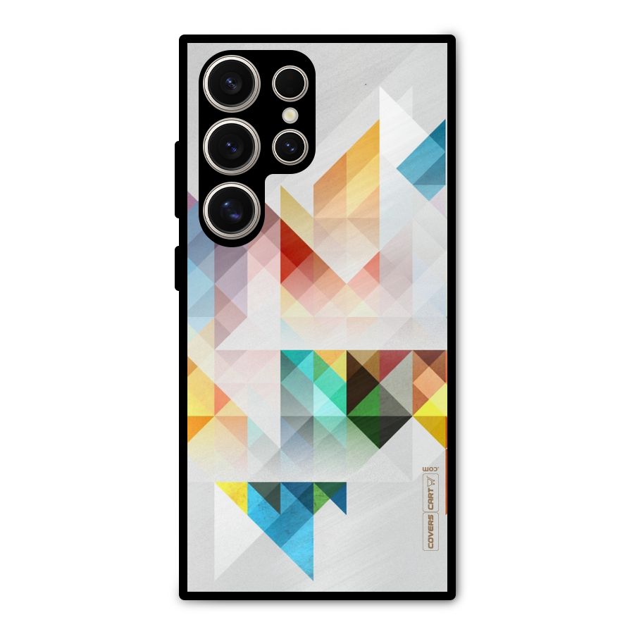 Colorful Geometric Art Metal Back Case for Galaxy S24 Ultra