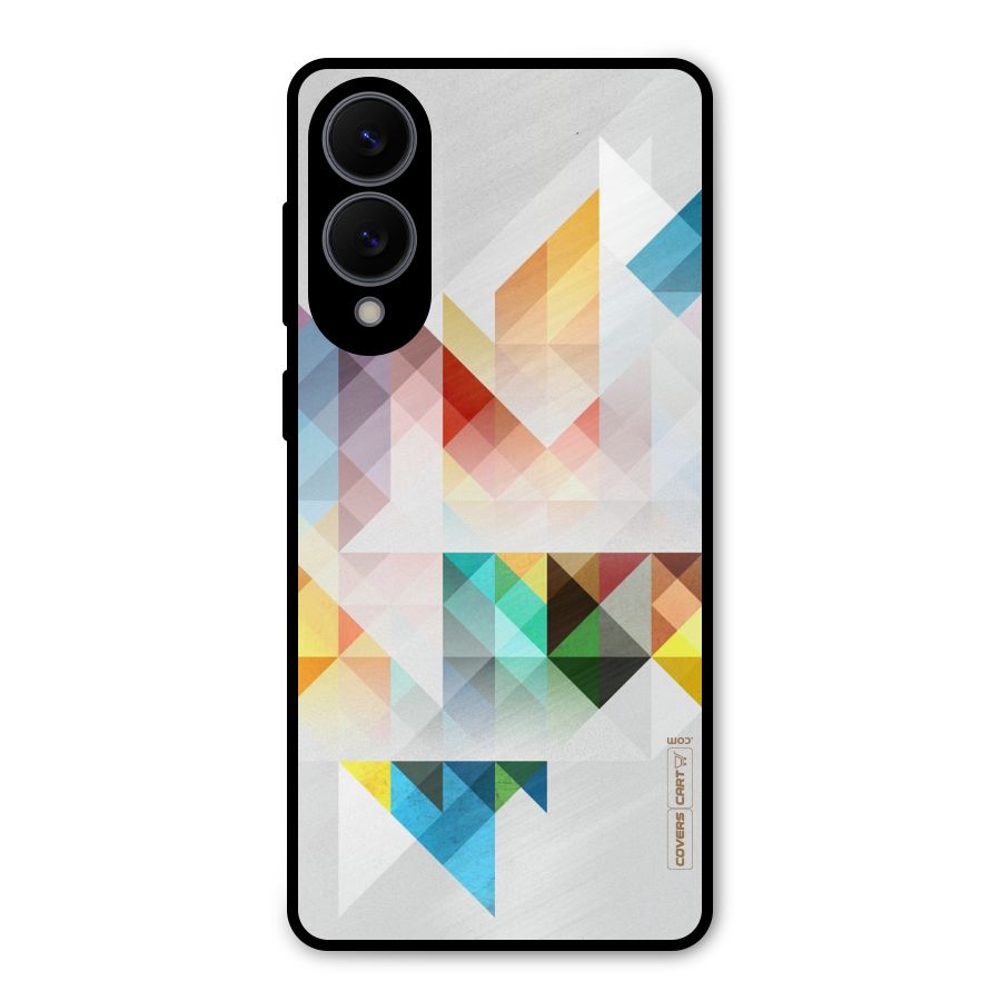 Colorful Geometric Art Metal Back Case for Galaxy S25 Edge