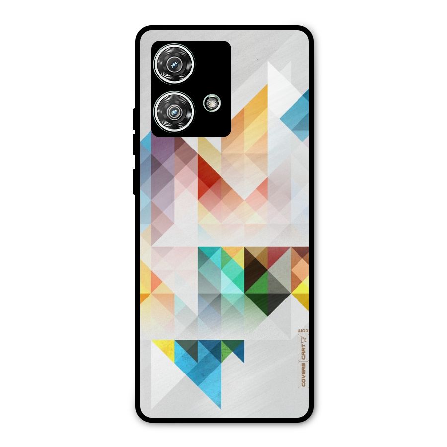 Colorful Geometric Art Metal Back Case for Motorola Edge 40 Neo