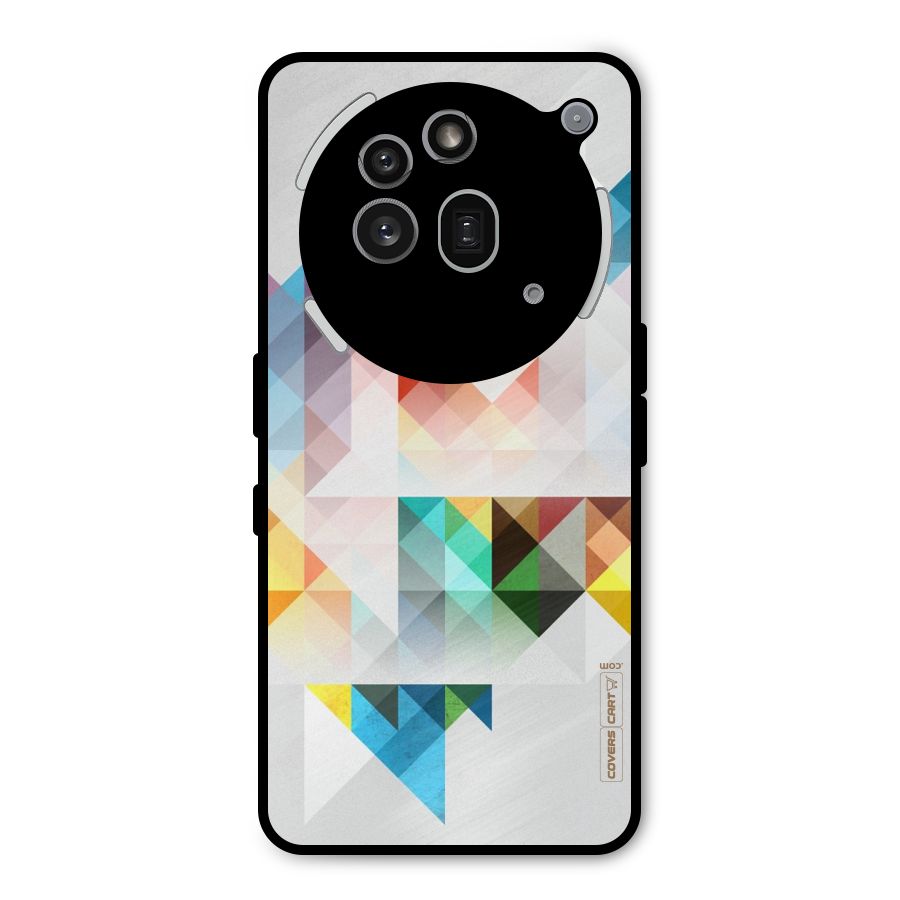 Colorful Geometric Art Metal Back Case for Nothing Phone 3a Pro