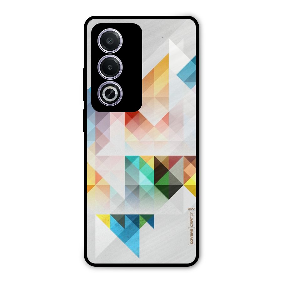 Colorful Geometric Art Metal Back Case for Oppo A3 Pro
