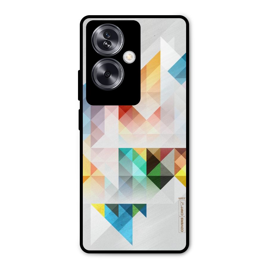 Colorful Geometric Art Metal Back Case for Oppo A79 5G